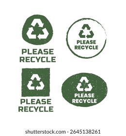 Eco Friendly Label Design Set with Recycle Symbols
