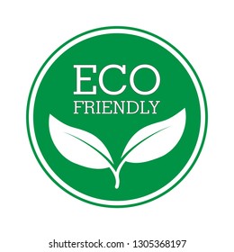 Eco Friendly Label. Ecology Emblem Illustration As A Simple Vector Sign & Trendy Symbol for Design and Environment Websites or Mobile App.
