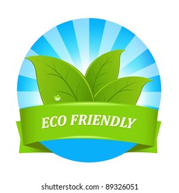Eco Friendly Label, Isolated On White Background, Vector Illustration