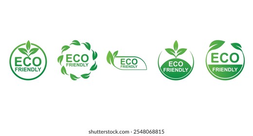 Eco friendly label sticker sign or template Natural and organic products Ecofriendly sticker