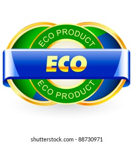 Eco friendly label. Vector illustration.