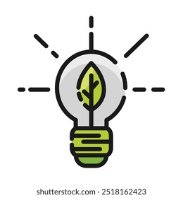 eco friendly lamp ecology icon
