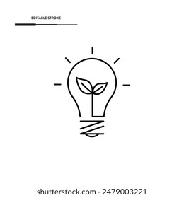 Eco Friendly Lamp Icon Vector Design.