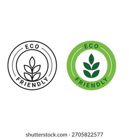 Conjunto de iconos de insignia de hoja ecológica