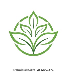 Ilustración vectorial de logotipo de energía verde de hoja ecológica