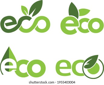 eco friendly leaf logo design vector