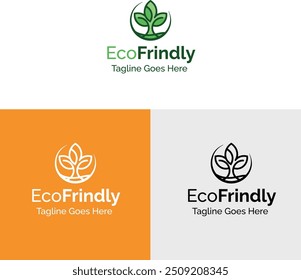 Diseño de logotipo de hoja ecológica  