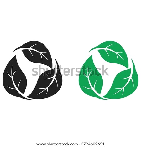 Eco Friendly Leaf Recycling Logo Collection With Green Nature Sustainability Symbol And Environmental Conservation Branding Design