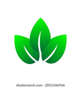 Eco friendly leaves icon. Green Leaves flat design