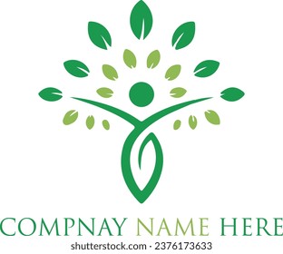 eco friendly leaves playing logo