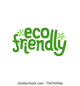 Eco friendly lettering for a vegan product, cafe of the restaurant. Vector illustration for vegan food label  