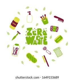 Eco friendly lifestyle accessories flat vector illustration