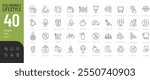 Eco Friendly Lifestyle Line Editable Icons set. Vector illustration in modern thin line style of ecology related icons: organic food, cosmetic, upcycling, and more. 