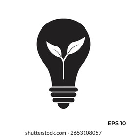 eco friendly light bulb flat icon vector
