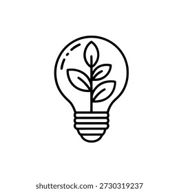 Lâmpada eco amigável com folhas verdes dentro simbolizando energia sustentável ecofriendly