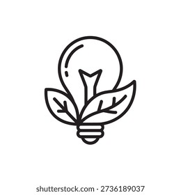 Eco friendly light bulb with green leaves for energy saving concept
