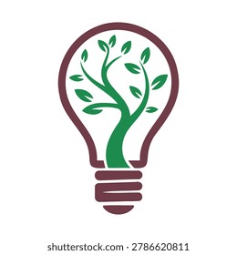 Eco friendly light bulb with green tree inside symbolizing sustainability and nature conservation