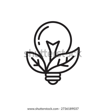 Eco friendly light bulb with green leaves for energy saving concept