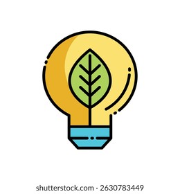 Ícone De Lâmpada Ecológica