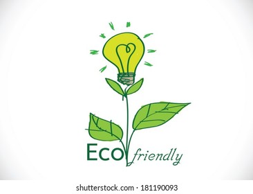 Eco friendly light bulb  plant growing green eco energy concept