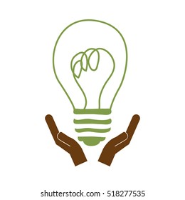 eco friendly lightbulb icon image 