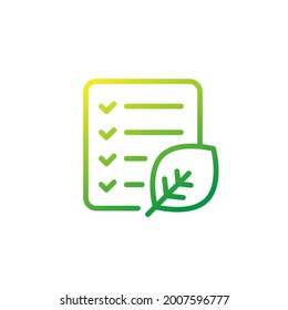 eco friendly line icon with checklist