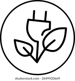 ícone de linha ecologicamente correta em círculo. Ecologia e ambiente ícone tema linha em círculo