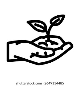 Vector de icono de línea ecológica. Signo ecológico. Contorno aislado Ilustración negra