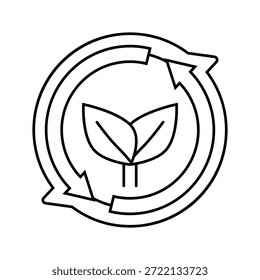Vector de icono de línea ecológica. Signo ecológico. Contorno aislado Ilustración negra