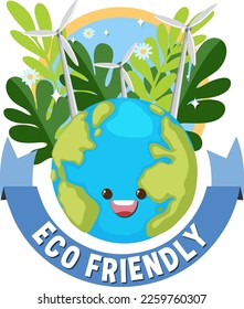 Eco friendly logo banner vector illustration