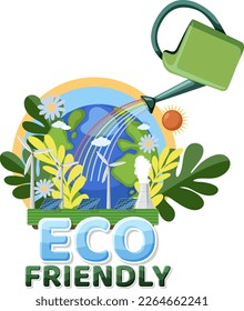 Ilustración vectorial del logotipo ecológico