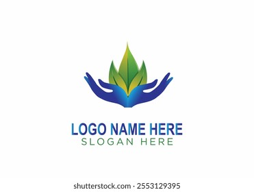 Diseño de logotipo ecológico azul verde
