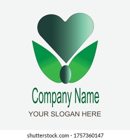ECO friendly logo design with love shape for your company 