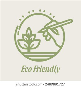 Eco friendly logo, ecology, idea, design, nature, environment, green, think green, brand logo, vegan, circular, ecological, fresh