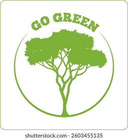 Eco friendly logo, Go Green logo, illustration.