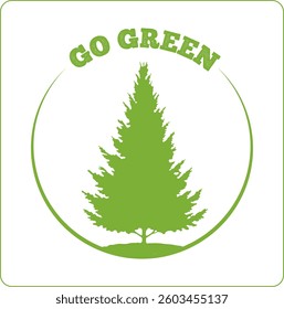 Eco friendly logo, Go Green logo, illustration.