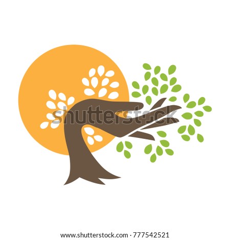 eco friendly logo hand look like stock vector royalty free