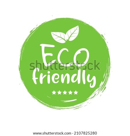 Eco friendly logo icon nature stamp. Eco product label clean sticker