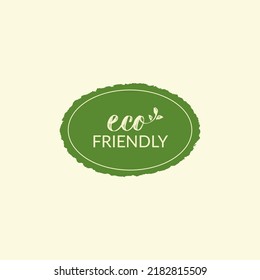 Eco Friendly logo label brush modern calligraphy. Handwritten lettering logo, label, badge, emblem for organic food, products packaging, farmer market, eco labels, vegan shop, vegitarian cafe. Vector