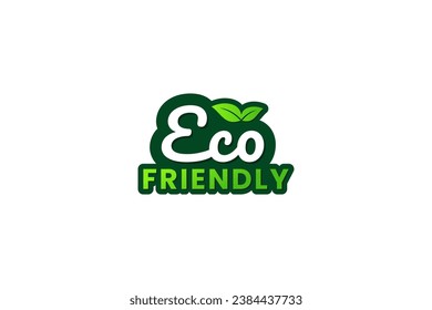 Eco Friendly logo or Eco Friendly label vector isolated. Best Eco Friendly logo for product packaging design, apps, websites, print design and more about Eco Friendly.