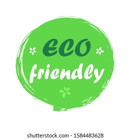 Eco friendly logo labels and tags. Vector hand drawn illustration. Vegetarian eco green concept. Vector badge design.