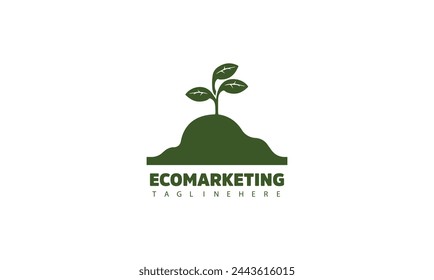 Eco friendly logo made with leaves
