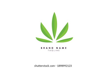 logotipo ecológico, hoja de marihuana
