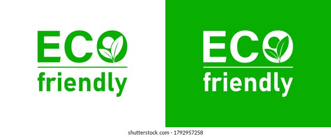 ECO friendly logo. Organic green icon in flat style. Nature, ecology vector illustration for web design.