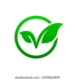 ECO Friendly logo. Plant growing. Natural grown, green, eco friendly. Recycling concept. Vector illustration.