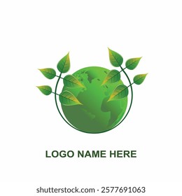 Eco friendly logo type natural earth design vector illustration