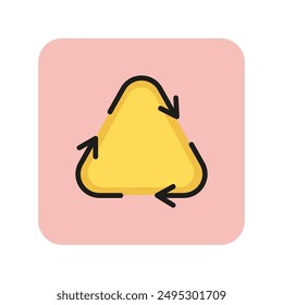 Eco friendly material line icon. Triangle, arrow, cycle. Fabric features concept. Can be used for topics like recycle, environment protection, ecology