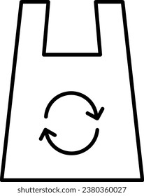 Eco friendly minimalist recycling bag silhouette