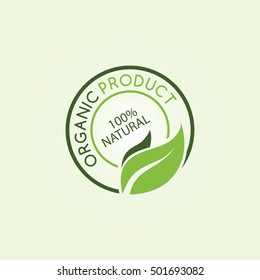 Eco Friendly Natural Label Organic Product Sticker Logotype Logo