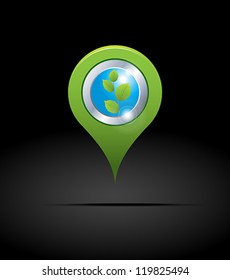 eco friendly and nature. vector button.